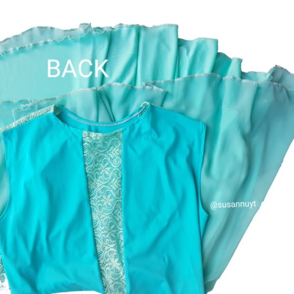 VTG HANDMADE Aretha Franklin High-Low Blue Dress - Picture 3 of 8